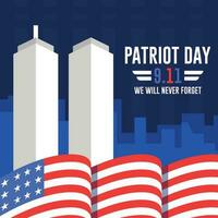 9 11 patriote journée plat Contexte modèle vecteur