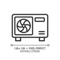 ac compresseur unité linéaire icône. air Conditionneur. refroidissement système. réfrigération équipement. HVAC réparation. mince ligne illustration. contour symbole. vecteur contour dessin. modifiable accident vasculaire cérébral