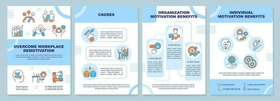 surmonter lieu de travail démotivation bleu brochure modèle. heure. brochure conception avec linéaire Icônes. modifiable 4 vecteur mises en page pour présentation, annuel rapports