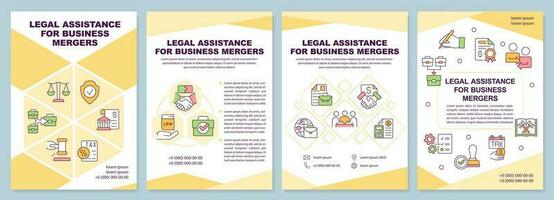 légal assistance pour affaires fusions Orange brochure modèle. brochure conception avec linéaire Icônes. modifiable 4 vecteur mises en page pour présentation, annuel rapports