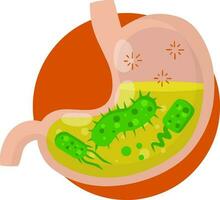 vert micro-organisme. maladie et maladie. dysenterie et médical se soucier. digestif problèmes. plat icône vecteur