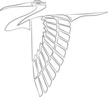 héron ou grue oiseau logo idée pour entreprise, noir et blanc oiseau icône, Egypte hiéroglyphe style logotype concept vecteur illustration