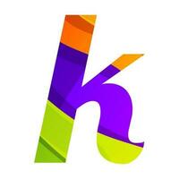 coloré lettre k pente icône logo conception vecteur