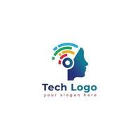 La technologie logo modèle vecteur illustration graphique géométrique technologie logo