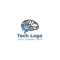 La technologie logo modèle vecteur illustration graphique géométrique technologie logo