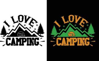 je l'amour camping t chemise Couper fichier conception vecteur