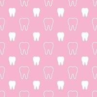 blanc les dents dans rose Contexte. les dents sans couture modèle. utilisé pour textile et autocollant. vecteur