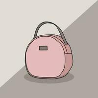 une rose rond Sac à main sur une gris Contexte vecteur