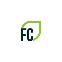 lettre fc logo grandit, se développe, naturel, BIO, simple, financier logo adapté pour votre entreprise. vecteur