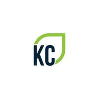lettre kc logo grandit, se développe, naturel, BIO, simple, financier logo adapté pour votre entreprise. vecteur