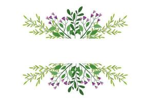 mignonne main tiré Cadre avec floral éléments, herbes, feuilles, fleurs, brindilles. vecteur illustration pour mariage conception, logo et salutation carte.