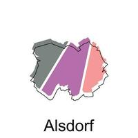 carte de alsdorf conception illustration, vecteur symbole, signe, contour, monde carte international vecteur modèle sur blanc Contexte