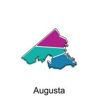 Augusta ville de Géorgie carte vecteur illustration, vecteur modèle avec contour graphique esquisser style isolé sur blanc Contexte