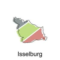 carte de issselbourg moderne contour, carte de allemand pays coloré vecteur conception modèle