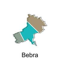 bebra carte, coloré contour Régions de le allemand pays. vecteur illustration modèle conception