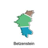 carte de betzenstein vecteur coloré géométrique conception modèle, nationale les frontières et important villes illustration