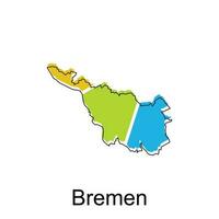 bremen map.vector carte de le Allemagne pays. les frontières de pour votre infographie. vecteur illustration. conception modèle