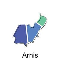 carte de Arnis vecteur conception modèle, nationale les frontières et important villes illustration