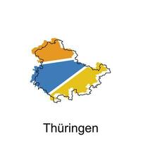 Thuringe carte. vecteur carte de le Allemagne pays. les frontières de pour votre infographie. vecteur illustration. conception modèle
