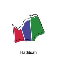 haditsah ville de Irak carte vecteur illustration conception modèle sur blanc Contexte