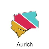 aurich map.vector carte de le Allemagne pays. les frontières de pour votre infographie. vecteur illustration. conception modèle