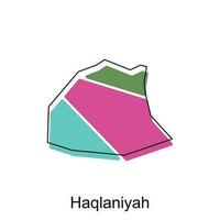 haqlaniyah ville de Irak carte vecteur illustration conception modèle sur blanc Contexte