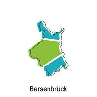 bersenbrück carte, coloré contour Régions de le allemand pays. vecteur illustration modèle conception