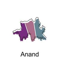 carte de anand ville.vecteur carte de le Inde pays. vecteur illustration conception modèle