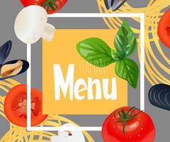 conception de menus italiens. vecteur