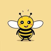 mignonne abeille dessin animé icône logo illustration personnage mascotte dessin animé kawaii dessin art vecteur