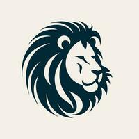 Lion tête visage logo silhouette noir icône tatouage mascotte main tiré Lion Roi silhouette animal vecteur illustration