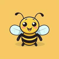 mignonne abeille dessin animé icône logo illustration personnage mascotte dessin animé kawaii dessin art vecteur