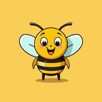 mignonne abeille dessin animé icône logo illustration personnage mascotte dessin animé kawaii dessin art vecteur