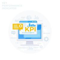 kpi, illustration vectorielle de l'indicateur de performance clé, gestion, analyse commerciale vecteur