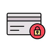 icône de carte de crédit verrouillée vecteur