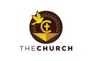 branché et professionnel lettre c église signe Christian et paisible vecteur logo