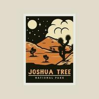 Joshua arbre nationale parc impression affiche ancien vecteur symbole illustration conception.