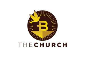 branché et professionnel lettre b église signe Christian et paisible vecteur logo