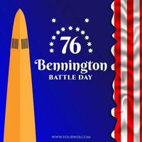 Bennington bataille journée modèle conception vecteur illustrateur avec Bennington monument et réaliste Benington drapeau