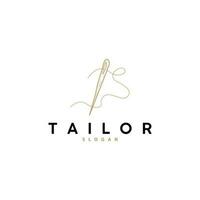 tailleur logo, aiguille et fil vecteur, rétro ancien Facile minimaliste vieux inspiration conception vecteur