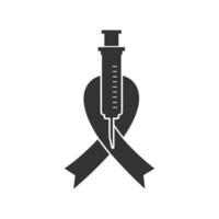 vecteur illustration de HIV injection icône dans foncé Couleur et blanc Contexte