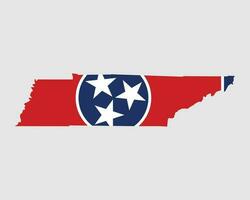 Tennessee carte drapeau. carte de tn, Etats-Unis avec le Etat drapeau. uni États, Amérique, Américain, uni États de Amérique, nous Etat bannière. vecteur illustration.