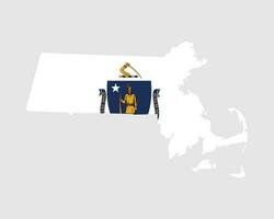 Massachusetts carte drapeau. carte de maman, Etats-Unis avec le Etat drapeau. uni États, Amérique, Américain, uni États de Amérique, nous Etat bannière. vecteur illustration.