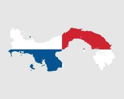 Panama drapeau carte. carte de le république de Panama avec le panaméen pays bannière. vecteur illustration.