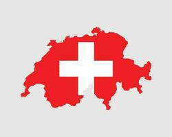 Suisse drapeau carte. carte de le Suisse confédération avec le Suisse pays bannière. vecteur illustration.