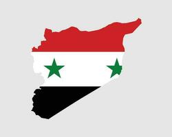 Syrie drapeau carte. carte de le syrien arabe république avec le syrien pays bannière. vecteur illustration.