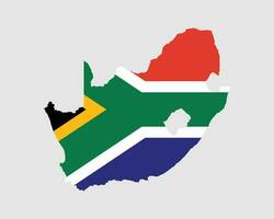 Sud Afrique drapeau carte. carte de le république de Sud Afrique avec le Sud africain pays bannière. vecteur illustration.
