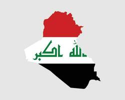 Irak carte drapeau. carte de le république de Irak avec le irakien pays bannière. vecteur illustration.