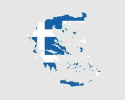 Grèce carte drapeau. carte de Hellas avec le grec pays bannière. vecteur illustration.