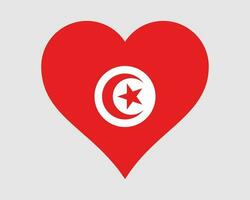 Tunisie cœur drapeau. tunisien l'amour forme pays nation nationale drapeau. république de Tunisie bannière icône signe symbole. eps vecteur illustration.